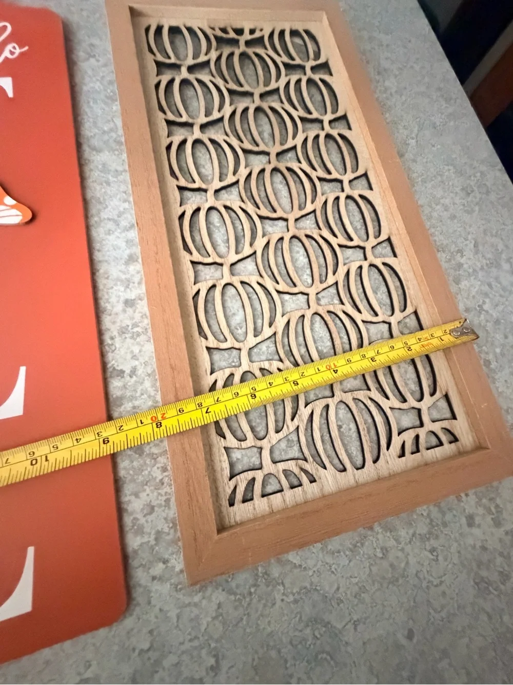 Hello Fall Vertical Orange Wooden Wall Plaque - Seasonal Wall Decor    Lot-3